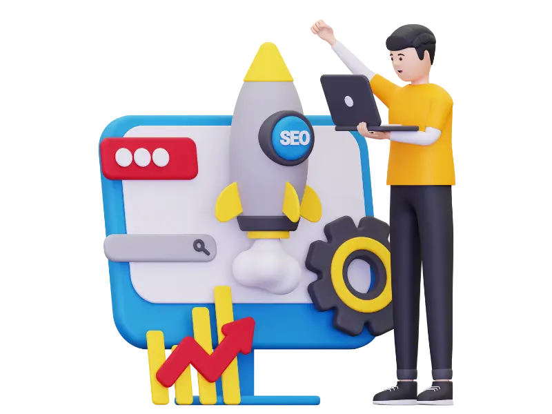 Graphic showing website page speed optimization for better SEO performance