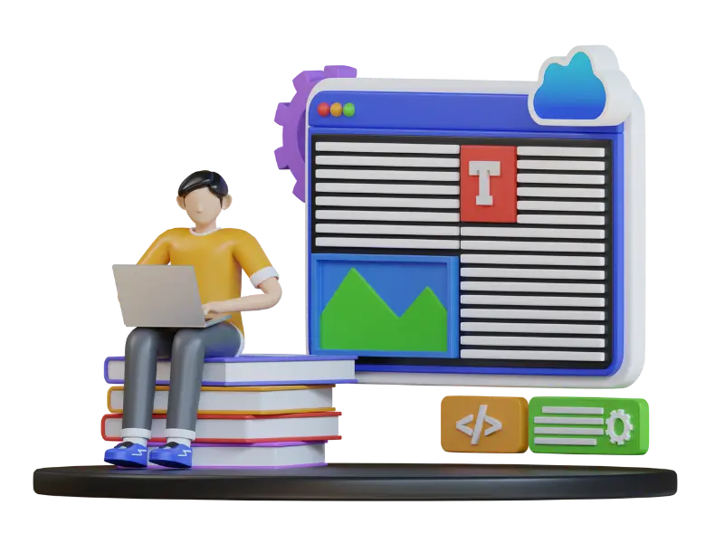 Graphic showing content writing for on-page SEO optimization