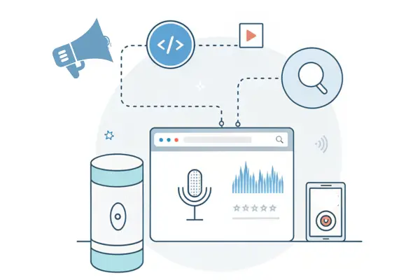 Graphic showing how advanced methods can improve voice search snippet optimization.