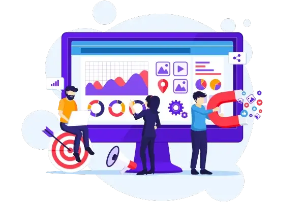 Graphic of 3 people showing how local sponsorships create SEO backlinks