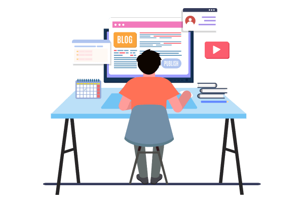 Guest blogging for external content marketing to share content on other websites and improve SEO