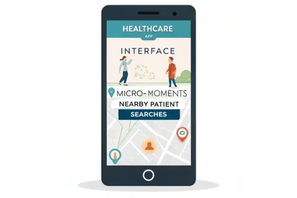 Image showing how to use micro-moments to capture nearby patient searches