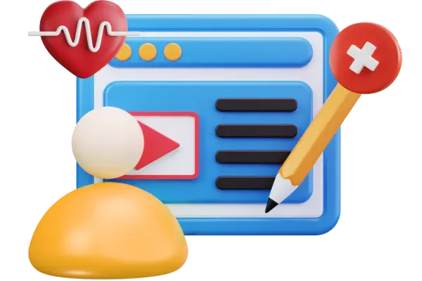 Man optimizing a clinic website for Google Medic updates on a laptop