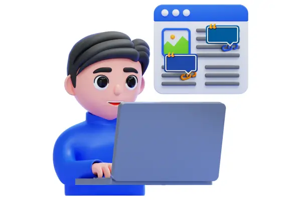 Man Using medical citations to improve website authority and trustworthiness