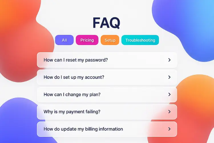 3D Blob Layered Accordion FAQ Template 3D Blob Layered Accordion FAQ Template