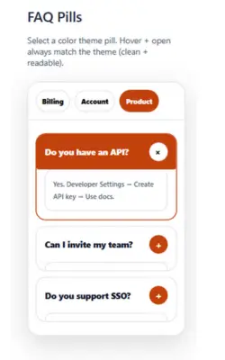 Categorized Pills FAQ Template Mobile Version Categorized Pills FAQ Template Mobile Version