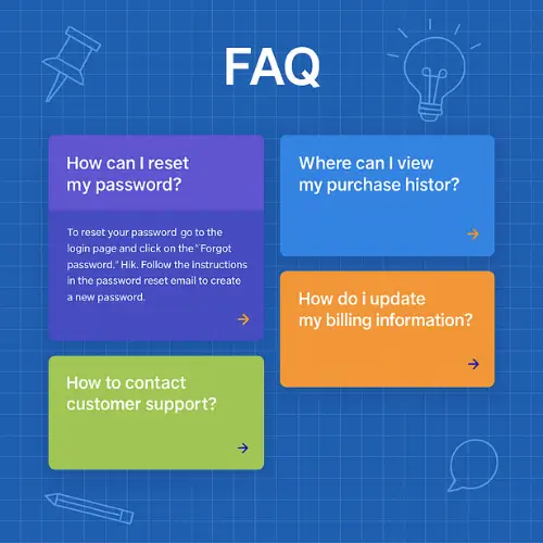 Colored Blueprint Style Background FAQ Template Colored Blueprint Style Background FAQ Template