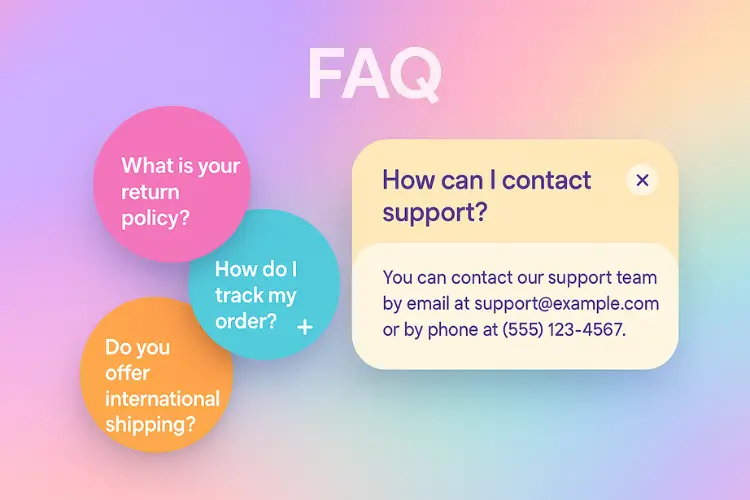 Colored Bubble Cards FAQ Template Colored Bubble Cards FAQ Template