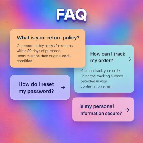 Colored Floating Video Background Cards FAQ Template (2) Colored Floating Video Background Cards FAQ Template