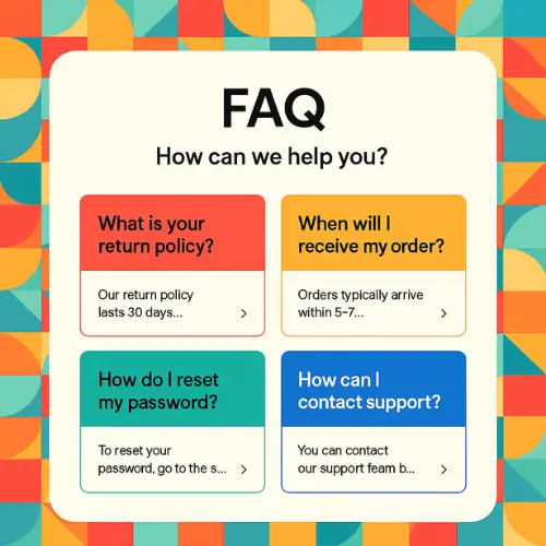 Colored Pattern Square Blocks FAQ Template Colored Pattern Square Blocks FAQ Template