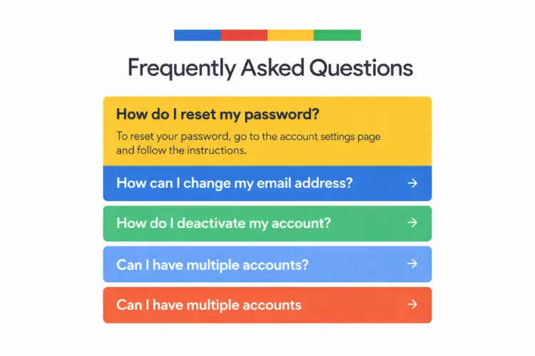 Colored Pattern Strip Split Background FAQ Template Colored Pattern Strip Split Background FAQ Template
