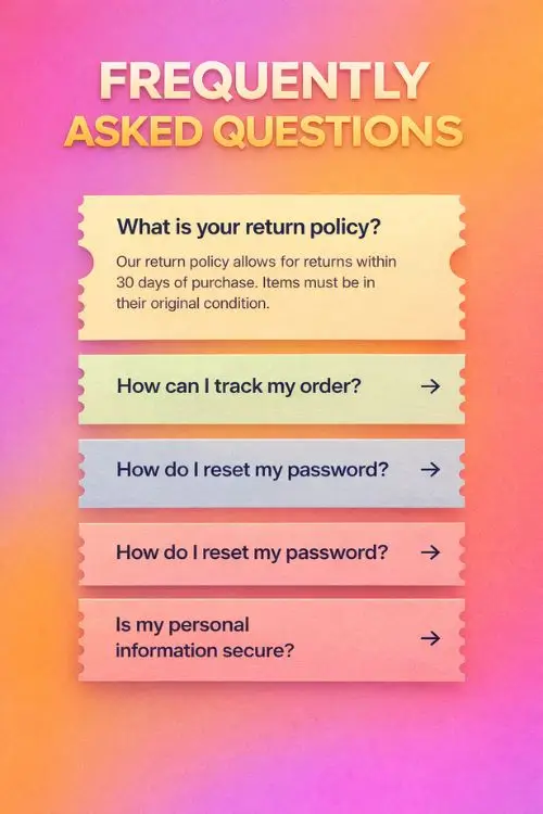 Colored Ticket Stub Cards FAQ Template Colored Ticket Stub Cards FAQ Template