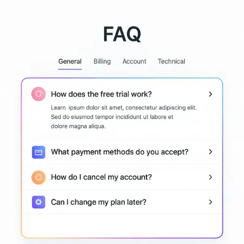Ecommerce Colorful Help Center FAQ Template Ecommerce Colorful Help Center FAQ Template