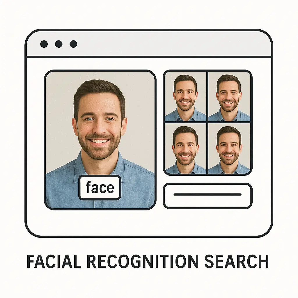 Facial recognition search tool matching a person’s face with similar images