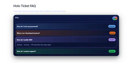 Holo Ticket FAQ Template Laptop Version (1) Image of Holo Ticket FAQ Template