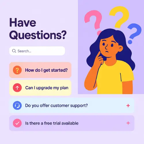 Illustrated Split Hero FAQ Template Illustrated Split Hero FAQ Template