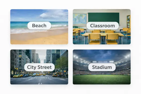 Image showing how scene and context recognition technique helps identify the type of place shown