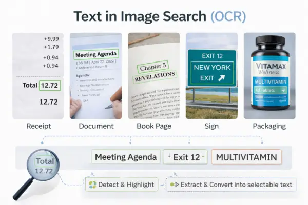 Image showing how text in image search technique helps read and extract written text from a photo