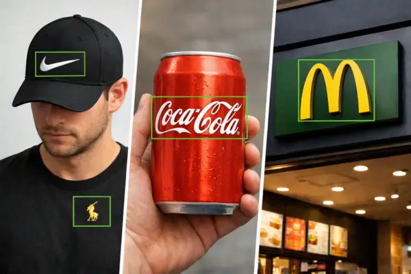 Logo and brand recognition search detecting a company logo inside an image