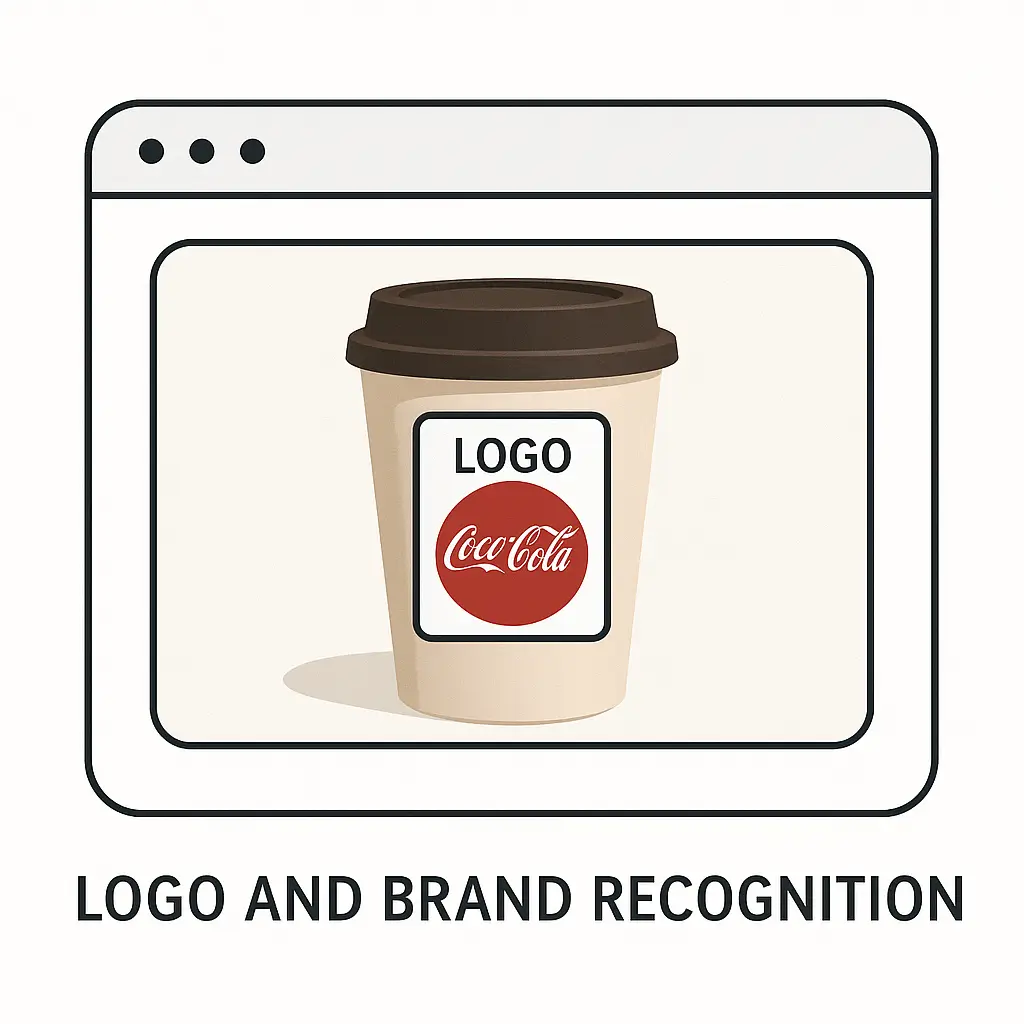 Logo and brand recognition tool detecting a company logo in an image