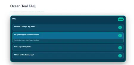 Ocean Teal FAQ Template Laptop Version Ocean Teal FAQ Template Laptop Version