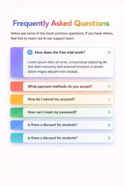 Rainbow Category Chips FAQ Template Rainbow Category Chips FAQ Template