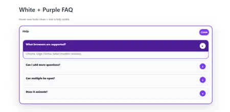 White + Purple FAQ Template Laptop Version Image of White + Purple FAQ Template