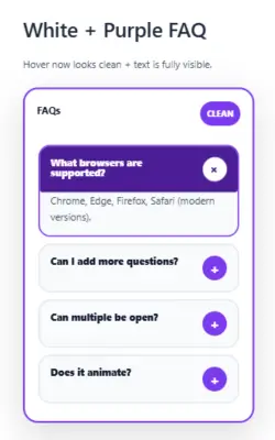 White + Purple FAQ Template Mobile Version