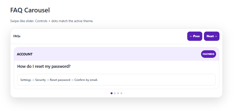 Image of Carousel FAQ Template