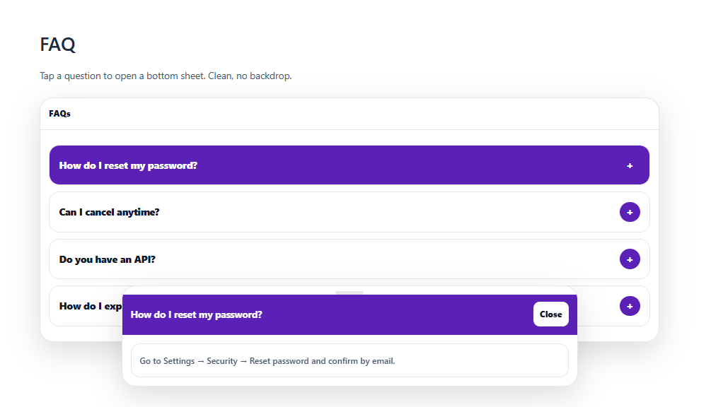 Image of Bottom Sheet Template