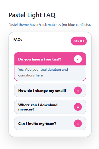 Image of Gradient Pastel Light FAQ Template