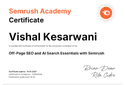 Semrush certificate